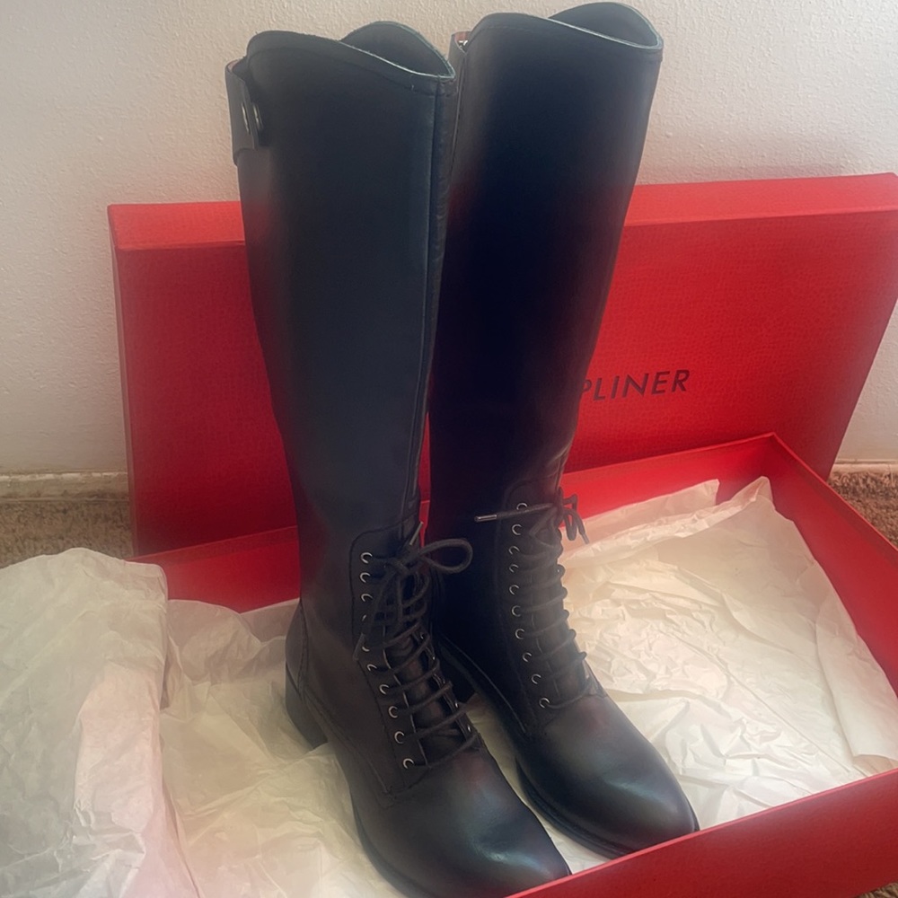 Donald J. Pliner Prance-RD Knee High Boots Black Size 6